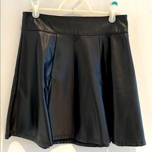 Faux leather black skater skirt